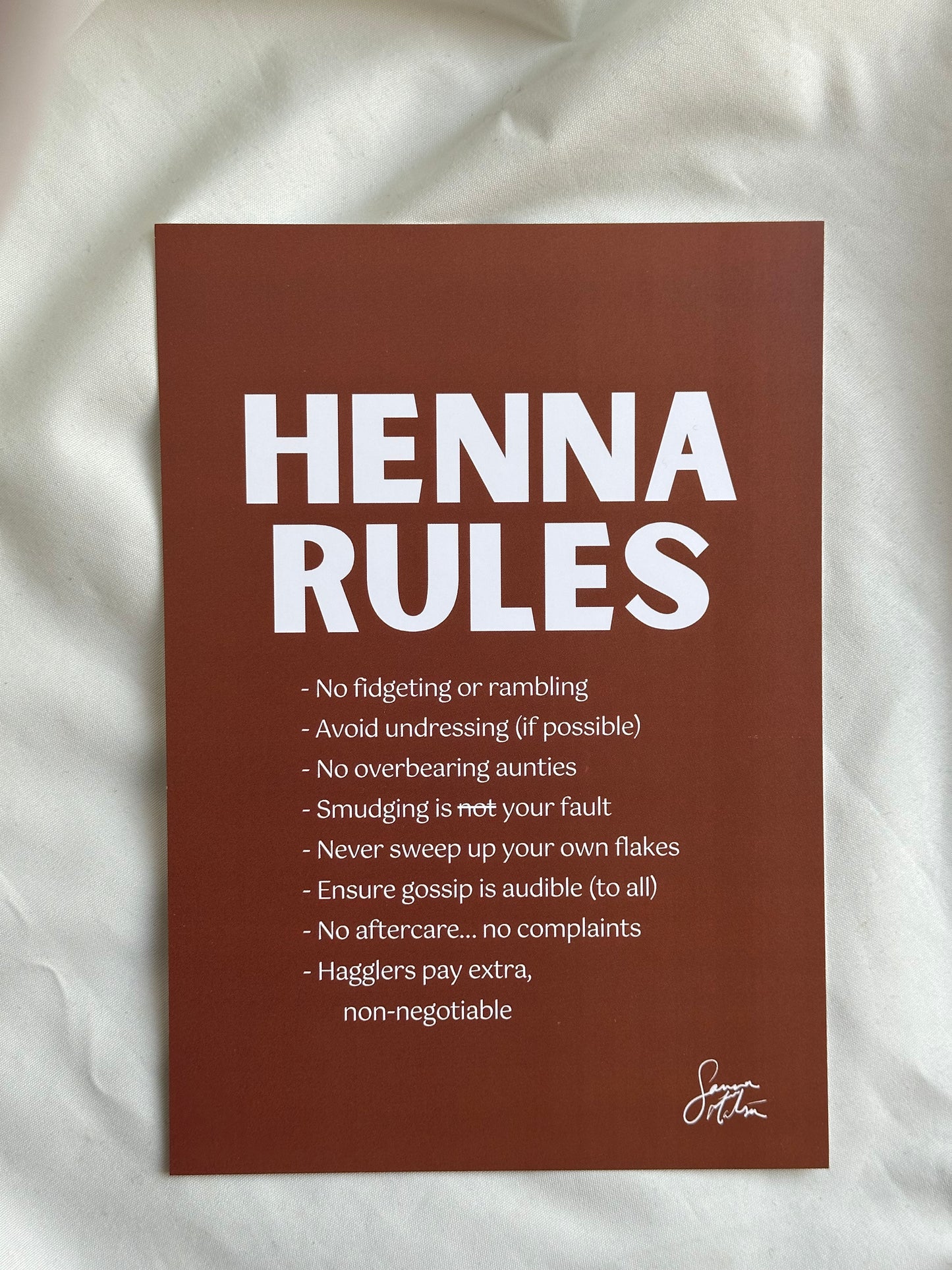 Henna Rules Art Print A4